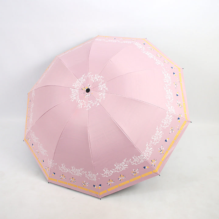 Ladies Elegant Folding Umbrella with Floral Patterns Stornfield