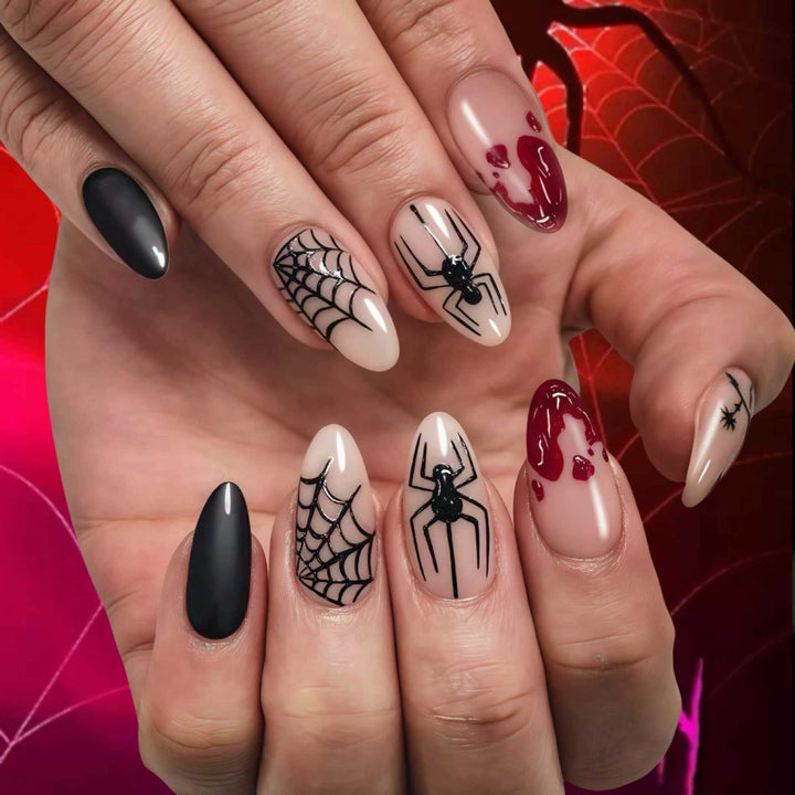 Halloween-Themed Artistic Press-On Nail Set Stornfield