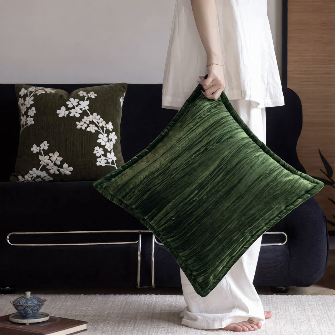 Decorative cushion made of luxurious velvet fabric