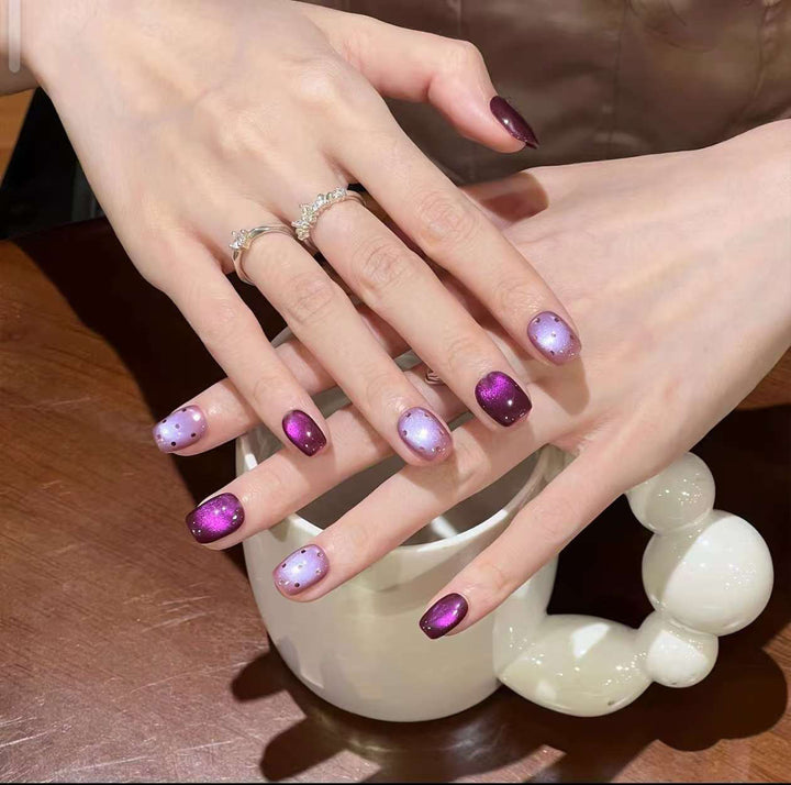 Artificial nails with luxurious ombre effect and sparkling accents Stornfield