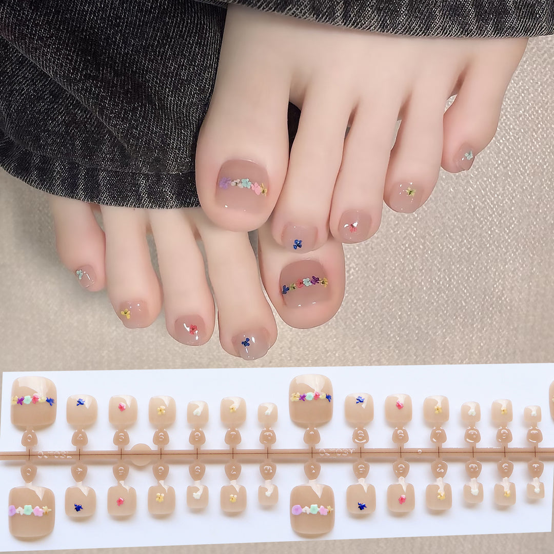 Floral Embellished Press-On Nail Art Set Stornfield