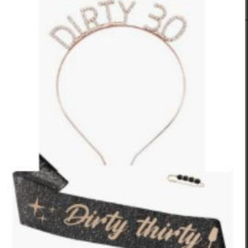 Ladies festive headband with glamour and birthday sash Stornfield