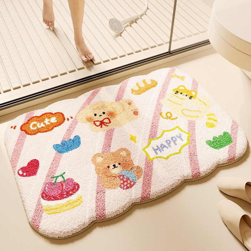 Decorative Plush Bath Mat for Bathroom
