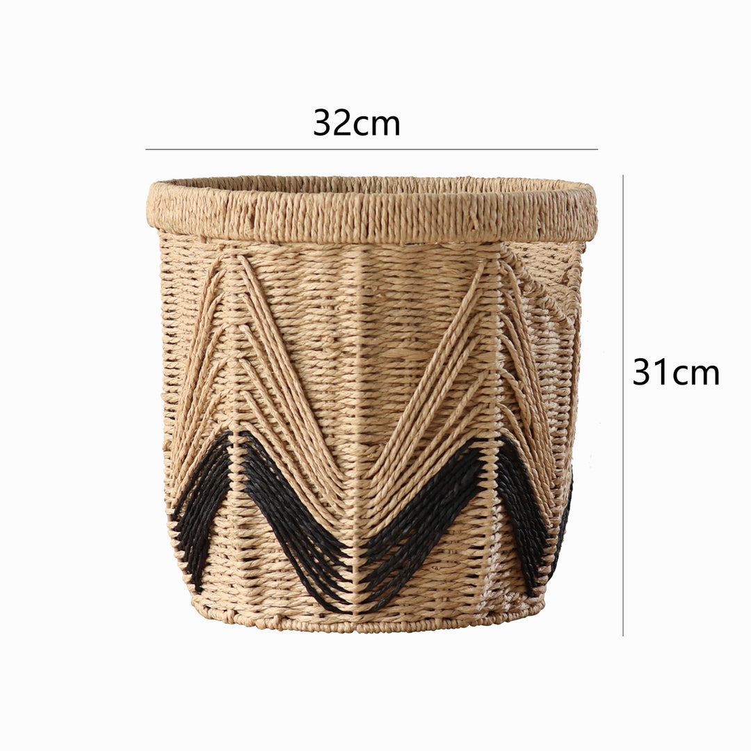 Decorative basket with graphic pattern Stornfield