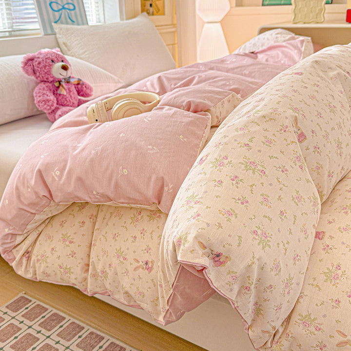 Children's Playful Floral Duvet Cover Set