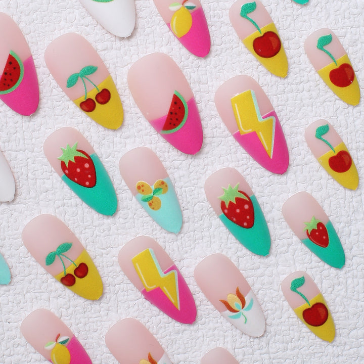 Artistic Fruit-Themed Press-On Nails Stornfield