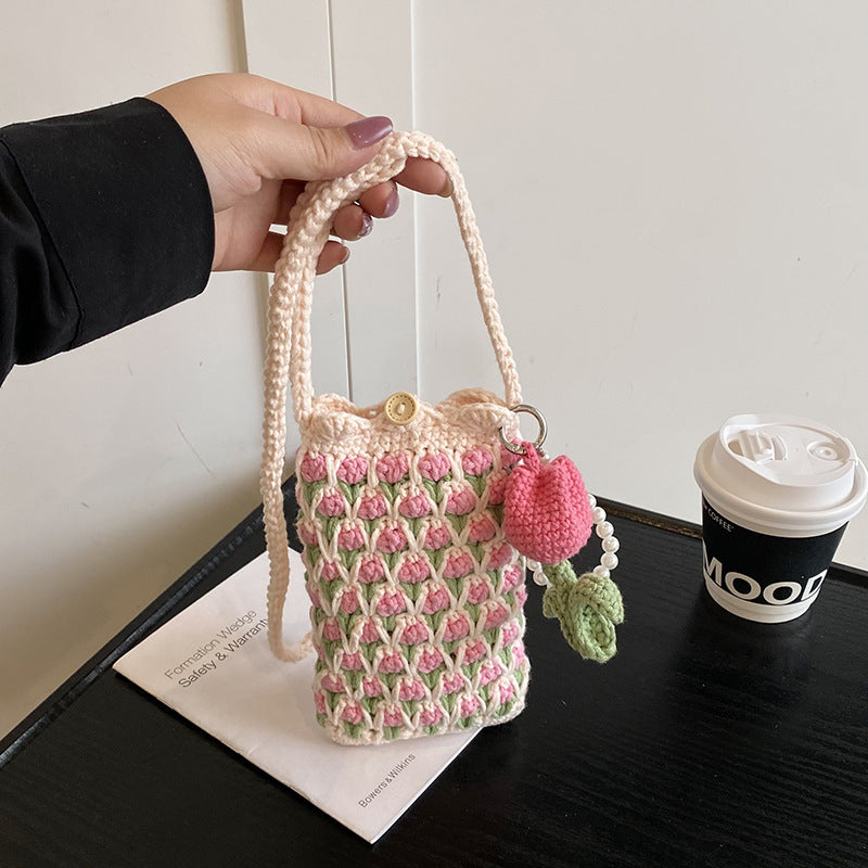 Crochet Floral-Themed Mini Bag
