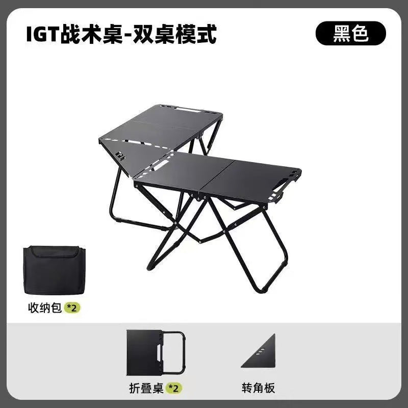 Folding Camping Table With Two Storage Compartments Stornfield