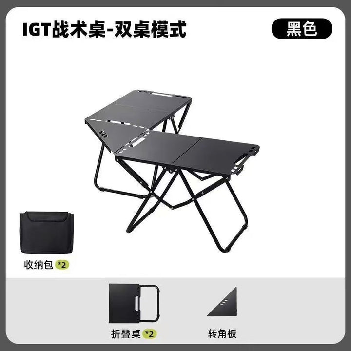 Folding Camping Table With Two Storage Compartments Stornfield