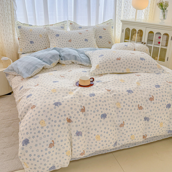Plaid Patterned Quilted Comforter Set