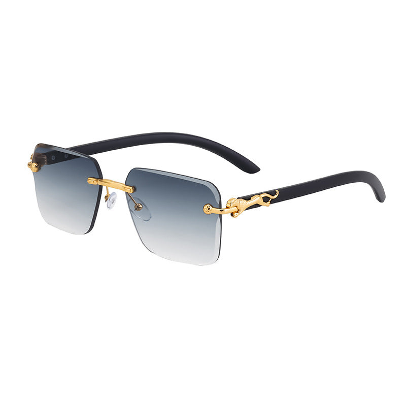 Women’s Fashion Square Sunglasses with Elegant Wooden Arms Stornfield