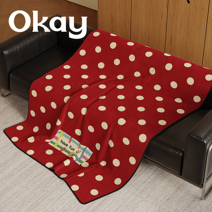 Soft Fleece Polka Dot Throw Blanket