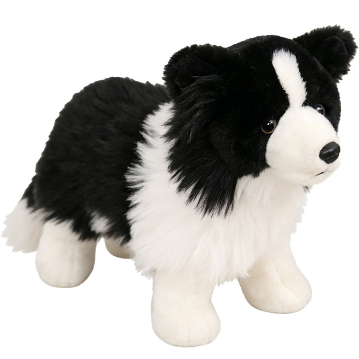 Realistic Border Collie Soft Plush Toy with Fluffy Long Fur Stornfield