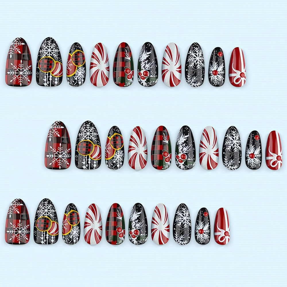 Artificial nails in festive Christmas design Stornfield