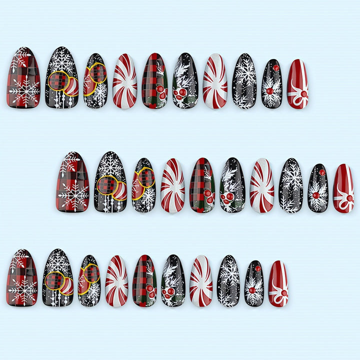 Artificial nails in festive Christmas design Stornfield