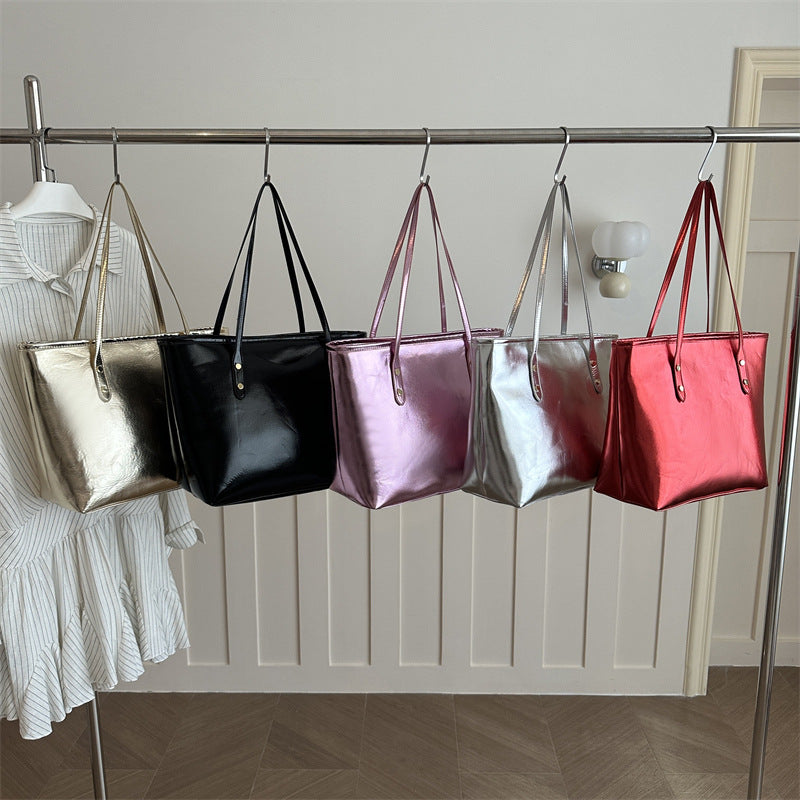 Sleek Patent Leather Tote