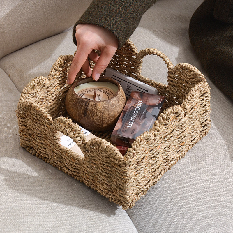 Decorative storage basket with two handles Stornfield