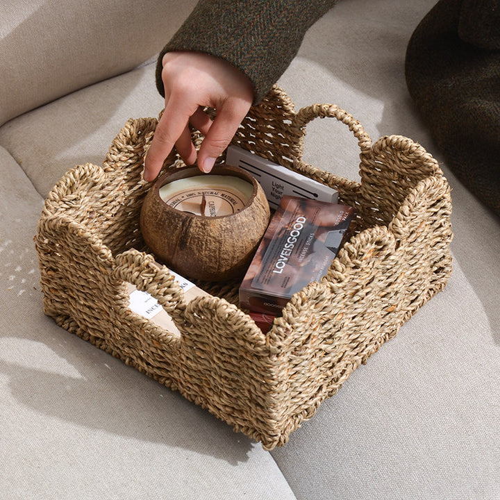 Decorative storage basket with two handles Stornfield