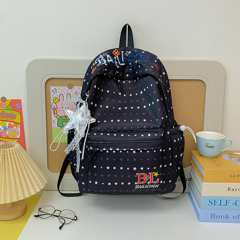 Playful Star-Embellished Casual Backpack Stornfield