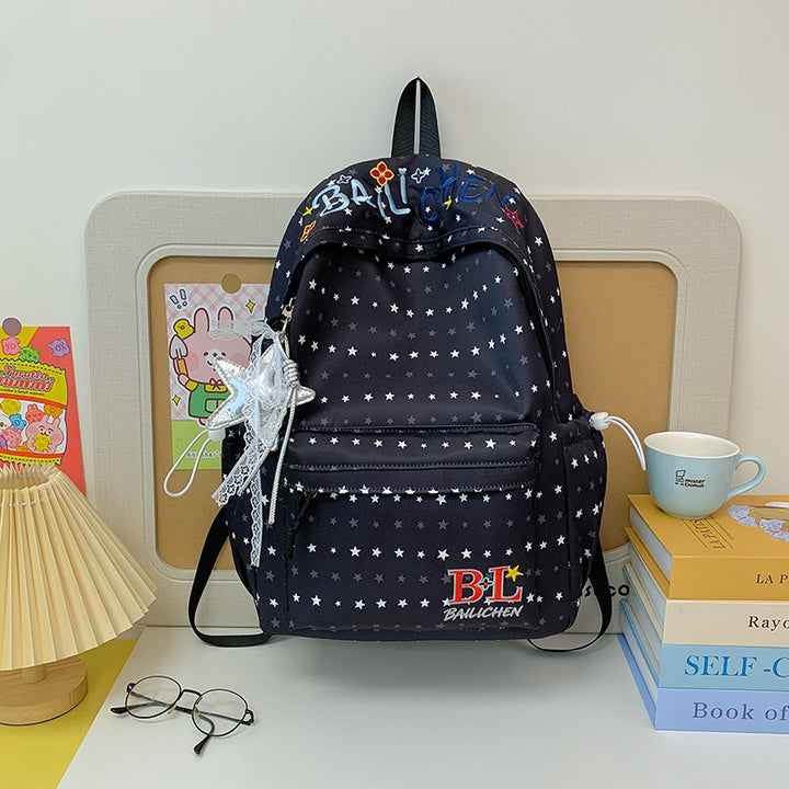Playful Star-Embellished Casual Backpack Stornfield