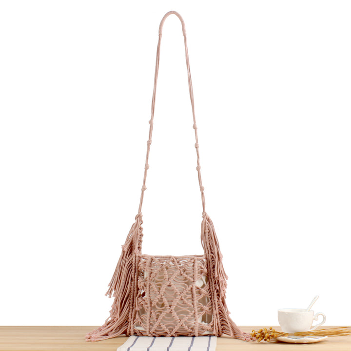 Creative Macrame Shoulder Bag with Fringe Stornfield