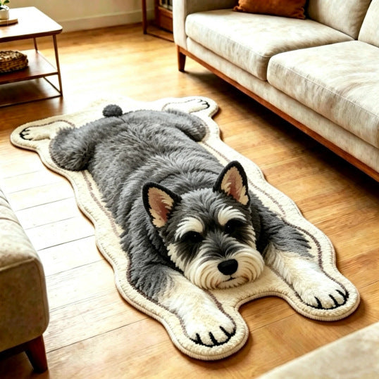 Playful Dog Shaped Area Rug