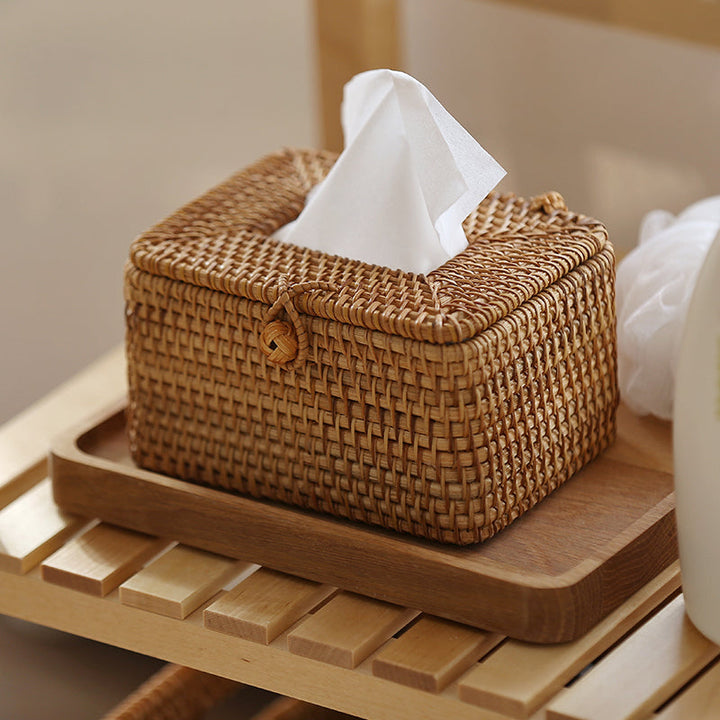 WillowNest Rattan Tissue Box Handwoven Natural Elegance | Stornfield