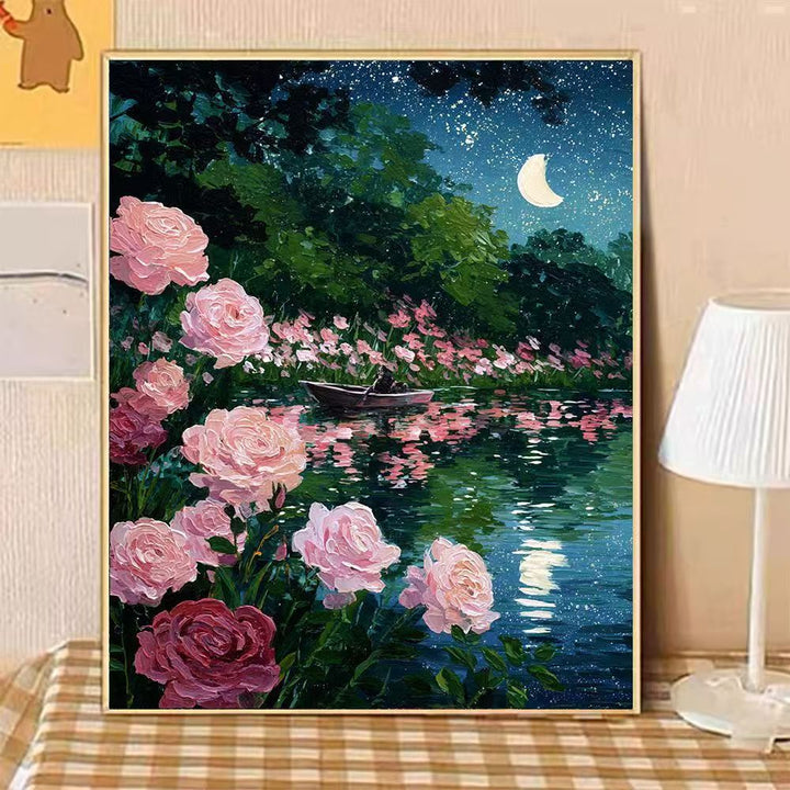 Scenic Night-time Floral Landscape Canvas Art Stornfield