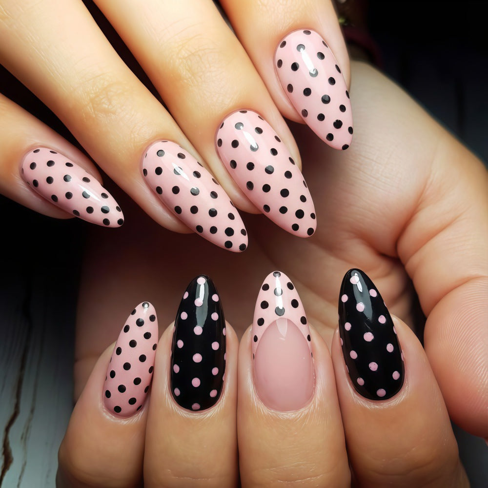Acrylic nails with dot design Stornfield