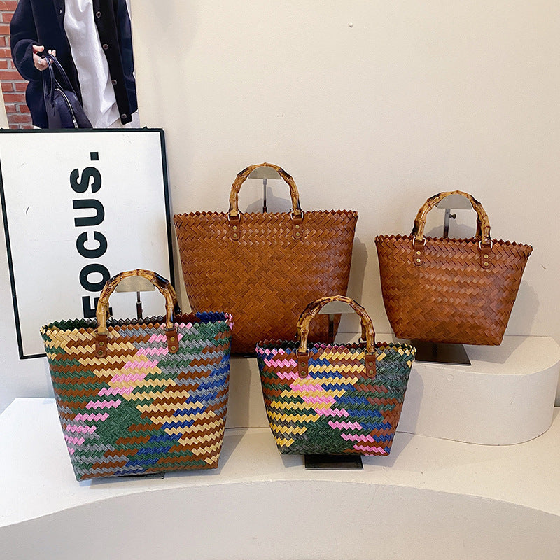 Woven Leather Tote Bag