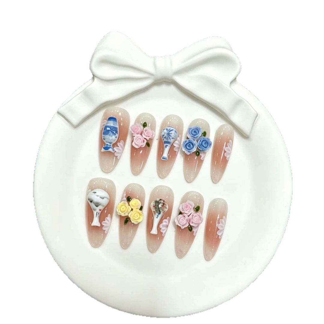 Decorative Floral Press-On Nail Art Collection