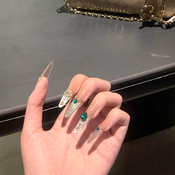 Luxury Crystal-Embellished Press-On Nails Stornfield