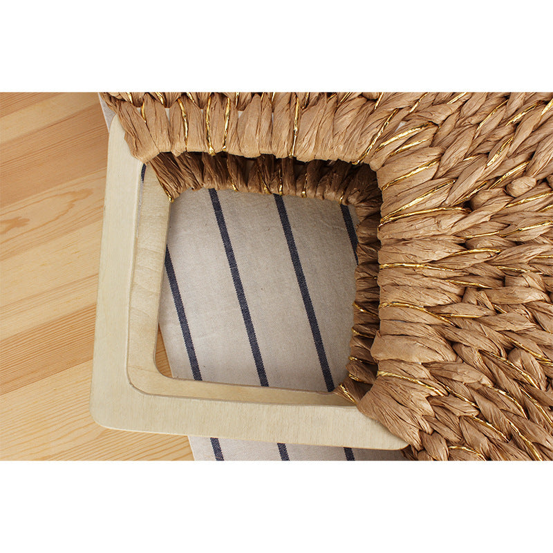 Braided Evening Bag with Elegant Wooden Handle Stornfield