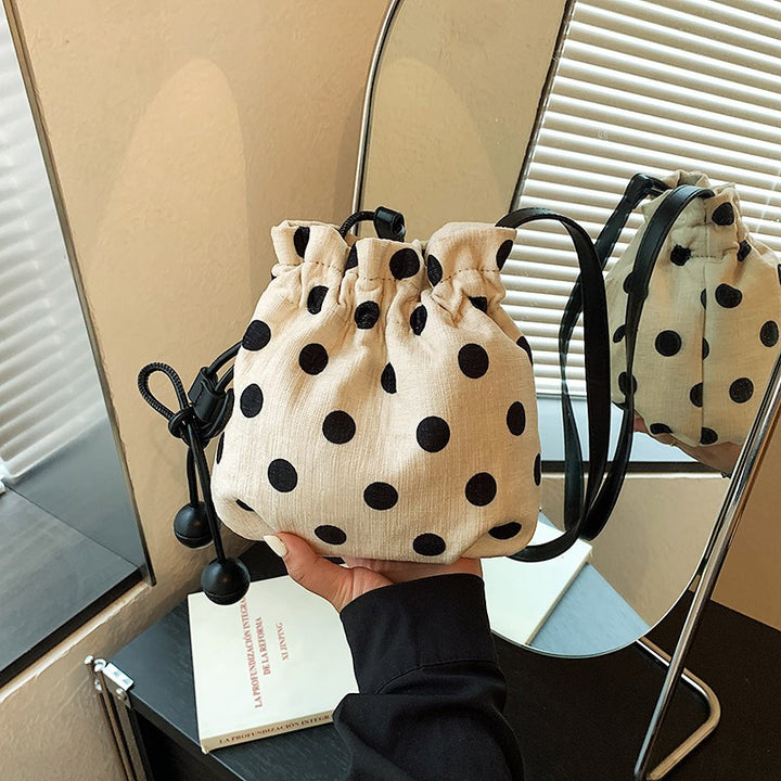 Polka Dot Drawstring Shoulder Bag Stornfield