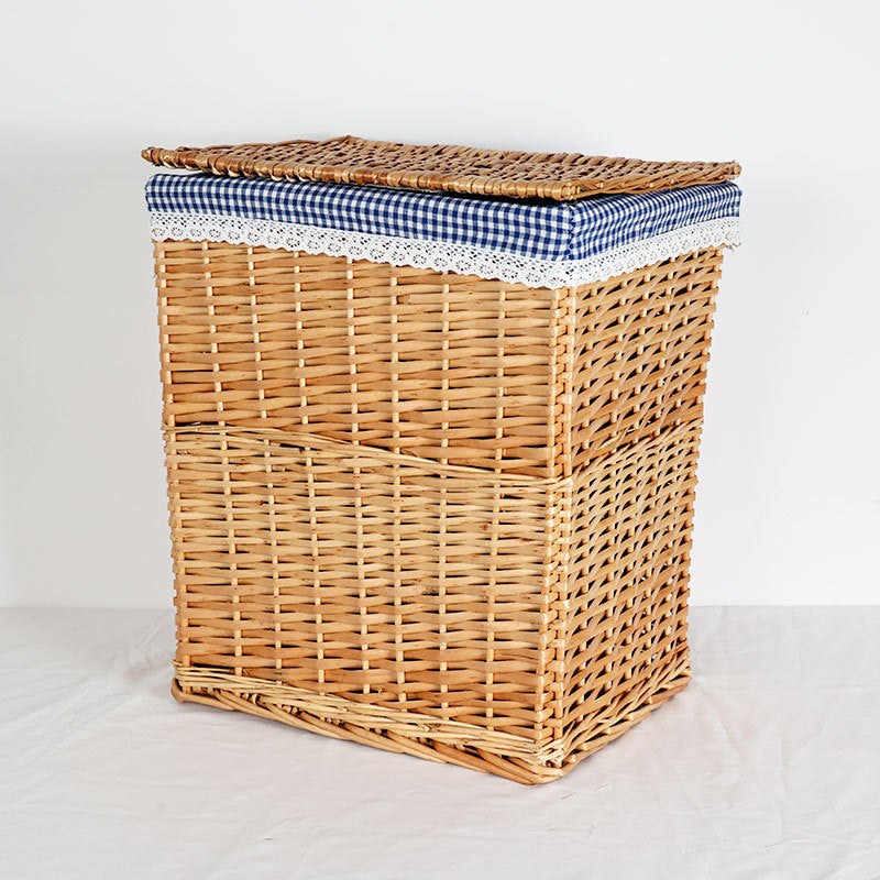 Women's laundry basket with decorative fabric cover and practical lid Stornfield