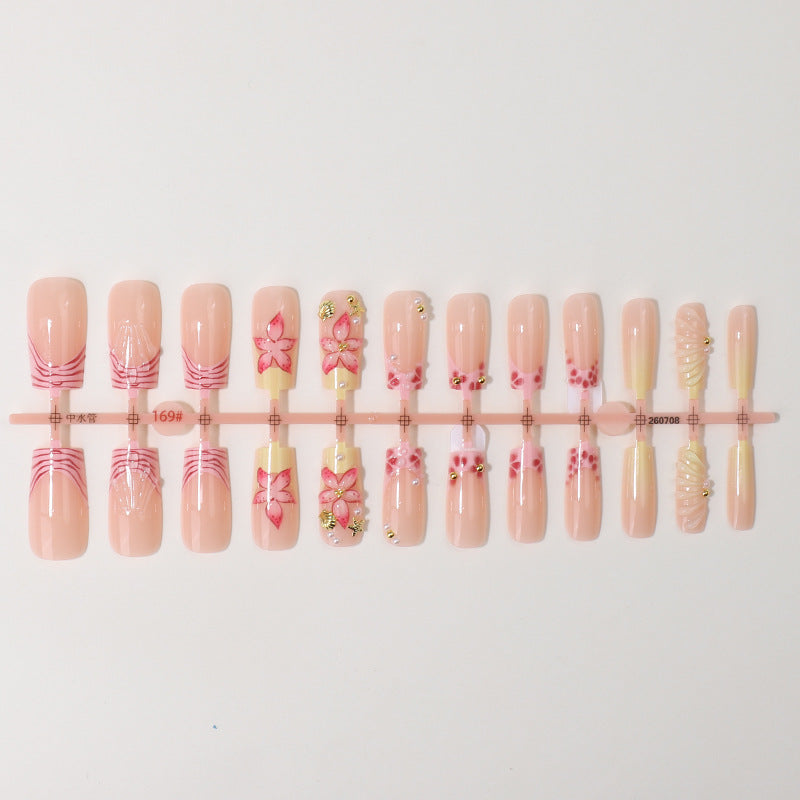 Floral Design Press-On Nail Tips Stornfield