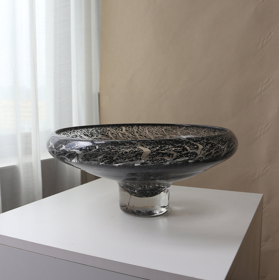 Sculptural Handcrafted Decorative Glass Centerpiece Bowl Stornfield