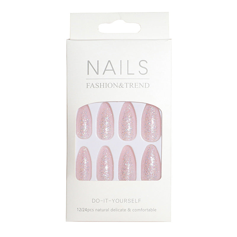 Glittery Almond-Shaped Press-On Nails Set Stornfield