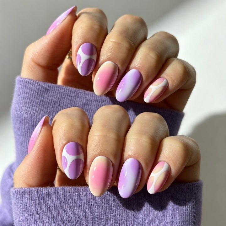 Artificial nails with floral gradient Stornfield