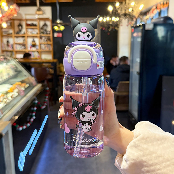 Women's water bottle with interactive lid and cute character design Stornfield