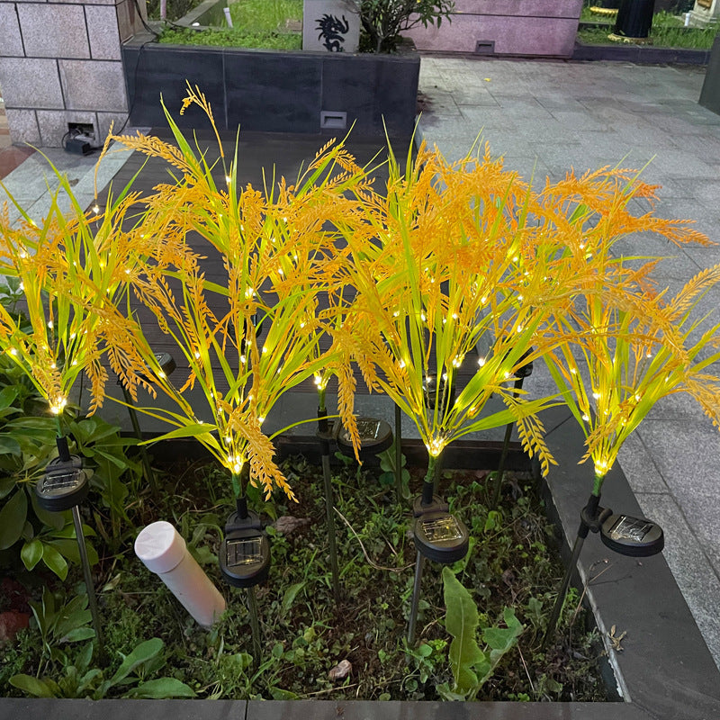 Solar LED Ornamental Grass Pathway Stake Lights With Integrated Solar Panel Stornfield