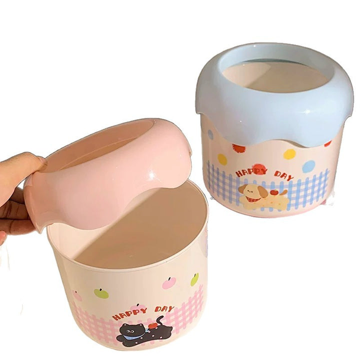 Decorative trash can with playful dog design Stornfield