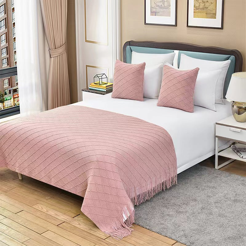 Luxurious Textured Knit Throw Blanket Stornfield