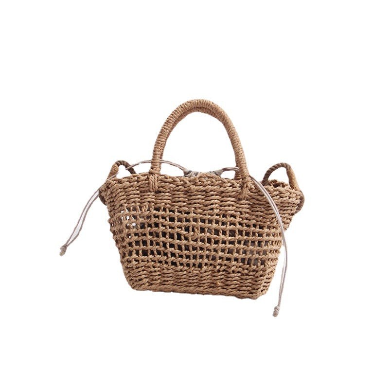 Handcrafted basket bag with detachable shoulder strap Stornfield