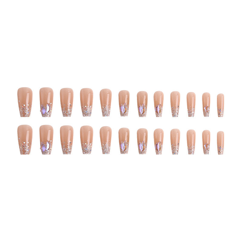 Artificial nail set with glamorous glitter accents and elegant elements Stornfield