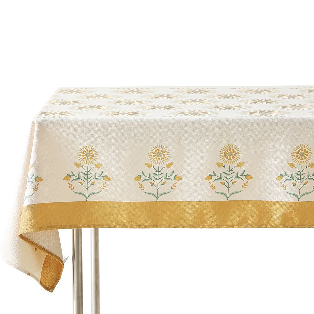 Water-repellent rectangular tablecloth with paisley pattern and coated cotton look Stornfield