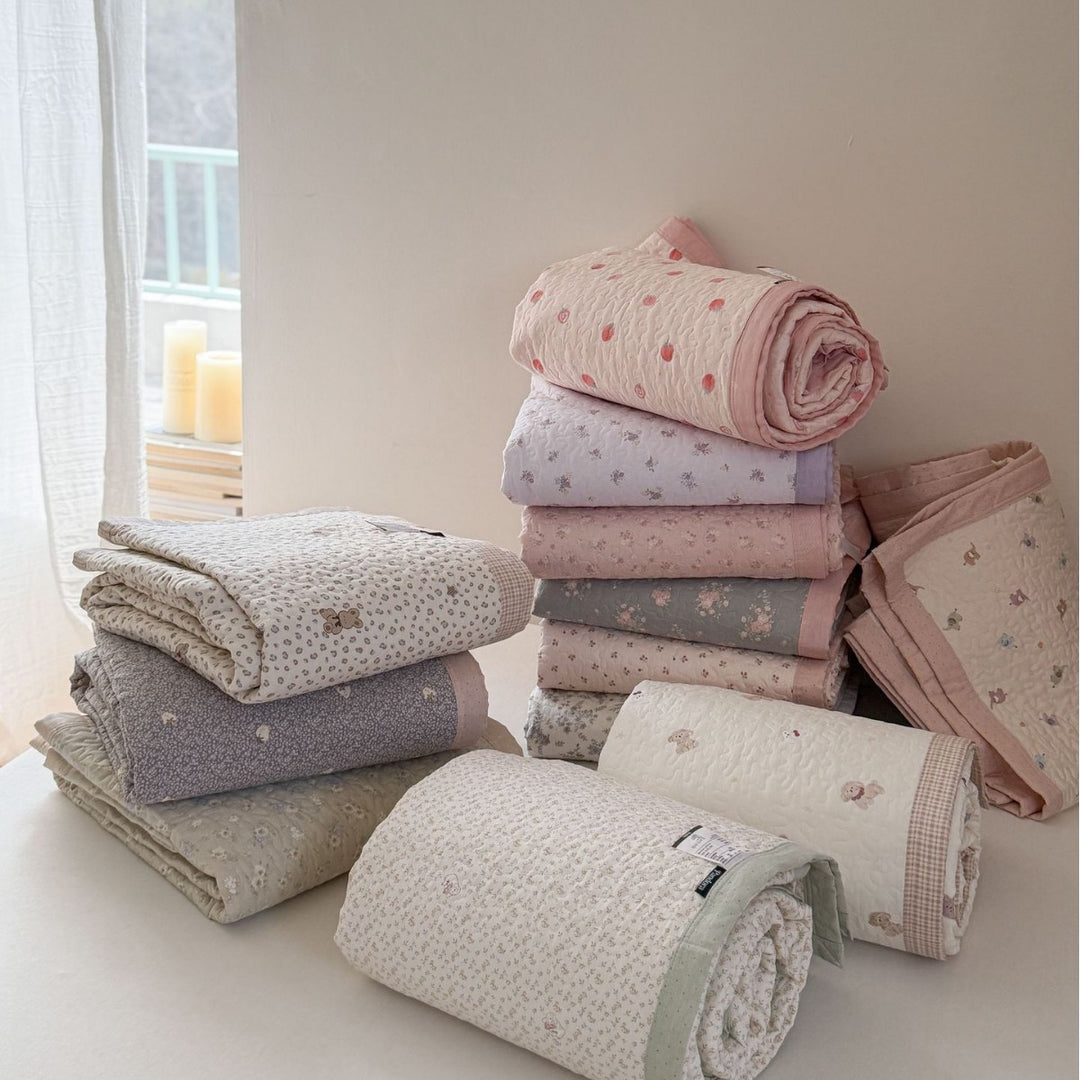 Quilted Cotton Bedding Set with Teddy and Micro Leopard Print