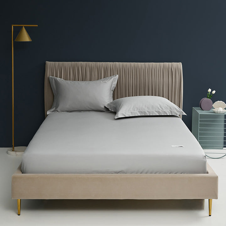Deep-Pocket Fitted Mattress Sheet Cotton-Blend Stretch Skirt