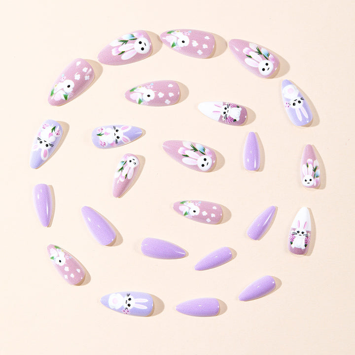 Whimsical Bunny-Themed Nail Art Extensions Stornfield