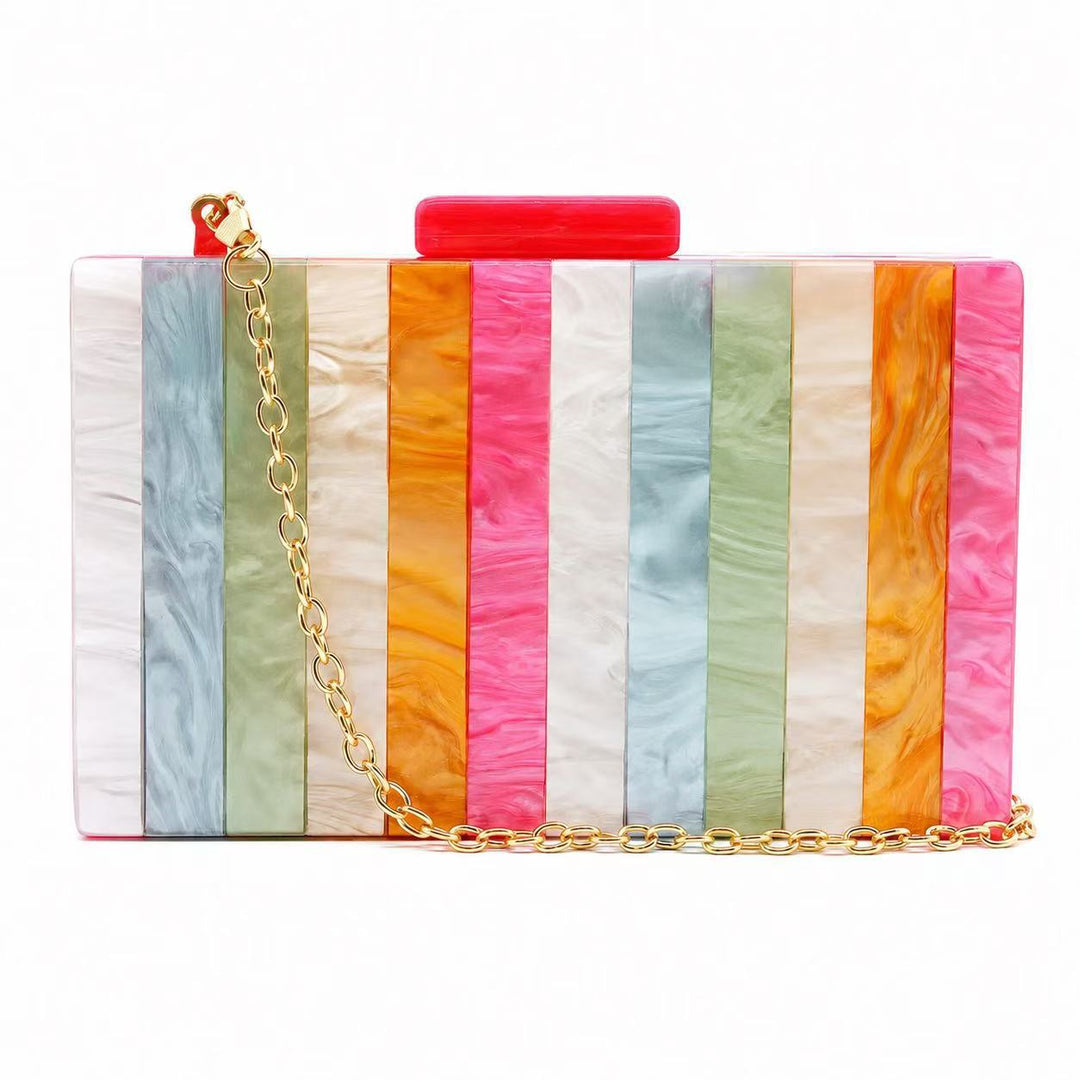 Geometric Multi-Color Acrylic Clutch